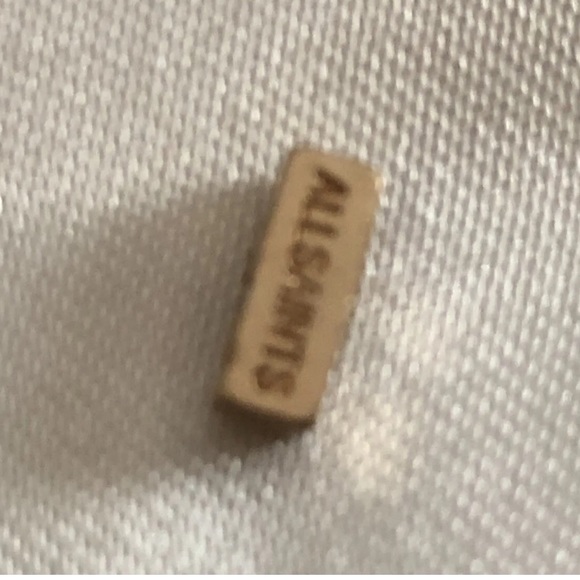 ALLSAINTS Gold Tone C-Shaped Link Chain Hoop Earrings NWT - Picture 10 of 12